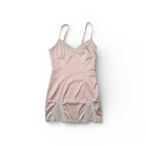 Edikted Pink Lace Trim Slip Dress